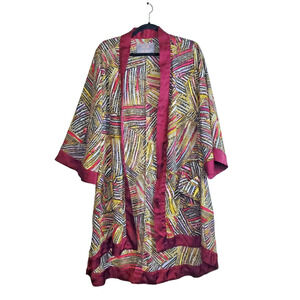 Melissa Mcarthy Seven Womens Top 2X Kimono Cover-Up Bohemian Layering Satin Plus